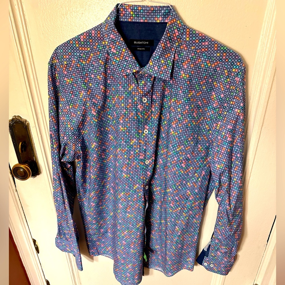 Bugatchi long-sleeved button down casual shirt Size XL.